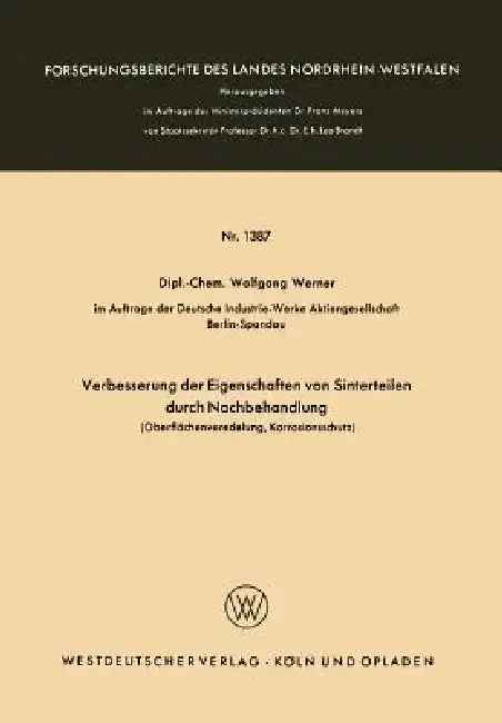 Cover of Verbesserung Der Eigenschaften Von Sinterteilen Durch Nachbehandlung