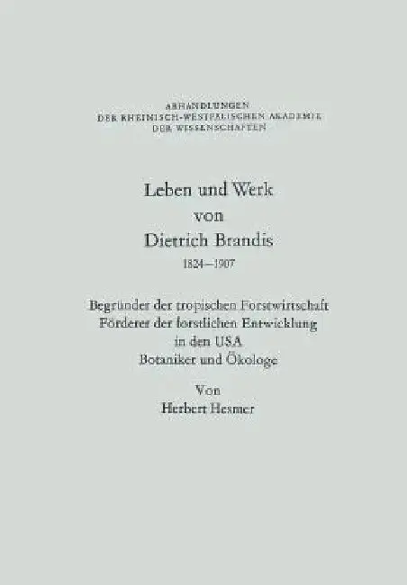 Cover of Leben Und Werk Von Dietrich Brandis 1824-1907