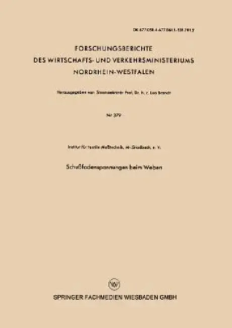 Cover of Schußfadenspannungen Beim Weben