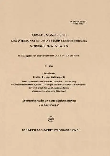 Cover of Zeitstandversuche an Austenitischen Stählen Und Legierungen