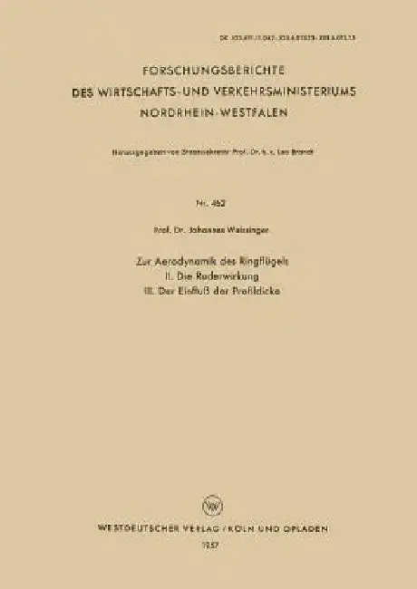 Cover of Zur Aerodynamik Des Ringflügels