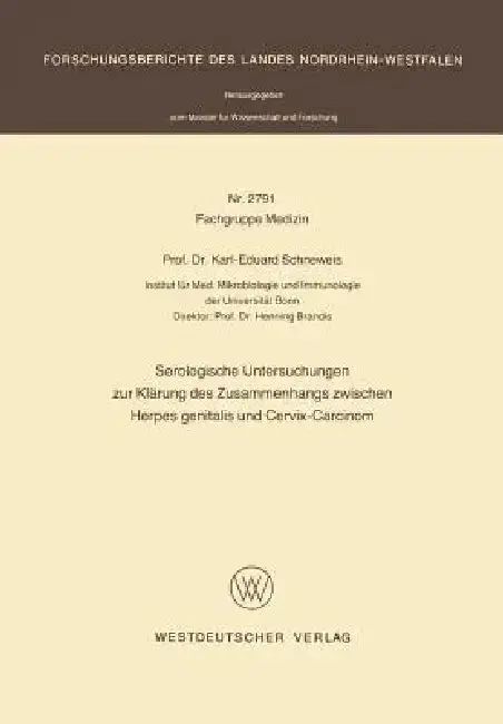 Cover of Serologische Untersuchungen Zur Klärung Des Zusammenhangs Zwischen Herpes Genitalis Und Cervix-Carcinom
