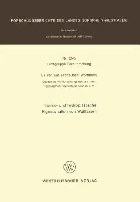 Cover of Thermo- Und Hydroplastische Eigenschaften Von Wollfasern