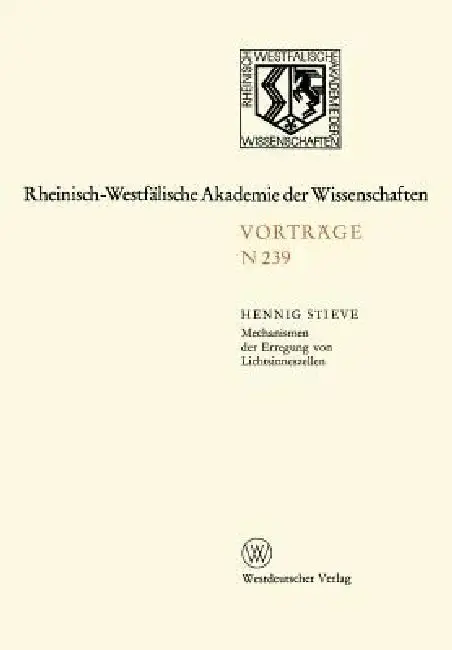Cover of Mechanismen Der Erregung Von Lichtsinneszellen