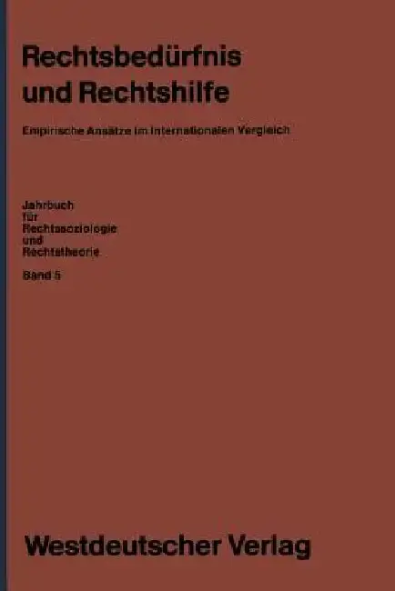 Cover of Rechtsbedürfnis Und Rechtshilfe