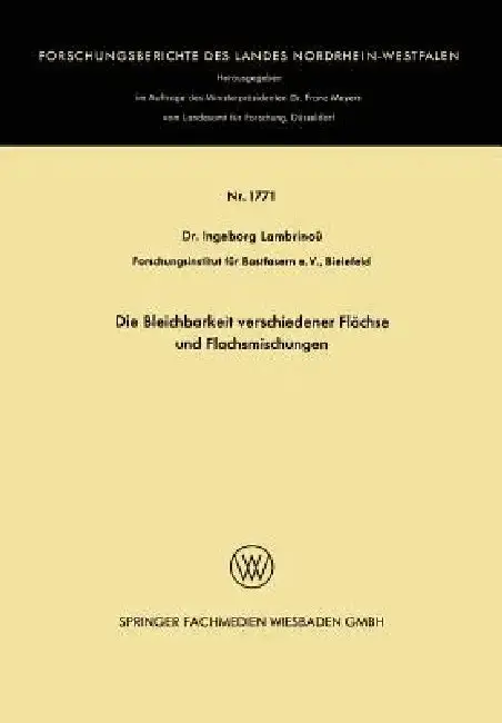 Cover of Die Bleichbarkeit Verschiedener Flächse Und Flachsmischungen