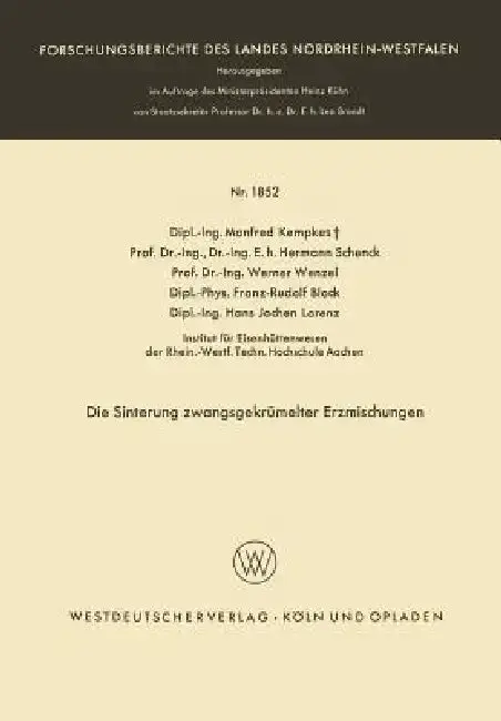 Cover of Die Sinterung Zwangsgekrümelter Erzmischungen