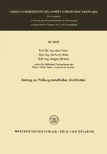 Cover of Beitrag Zur Prüfung Metallischer Strahlmittel