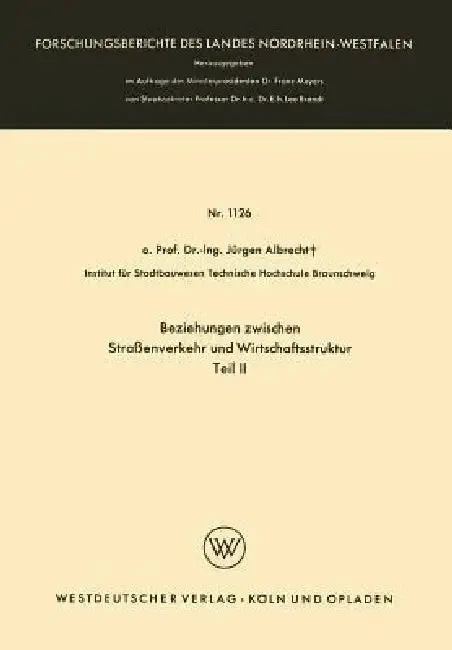 Cover of Beziehungen Zwischen Straßenverkehr Und Wirtschaftsstruktur