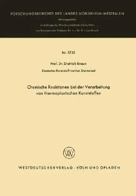 Cover of Chemische Reaktionen Bei Der Verarbeitung Von Thermoplastischen Kunststoffen