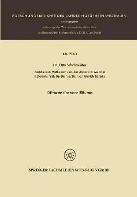 Cover of Differenzierbare Räume