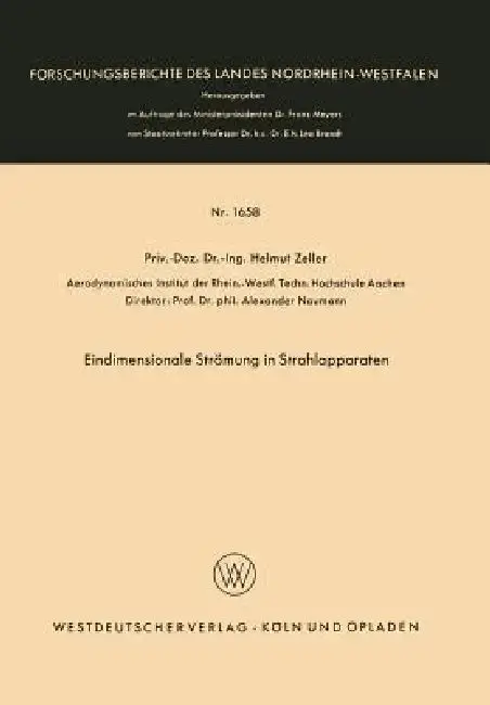 Cover of Eindimensionale Strömung in Strahlapparaten