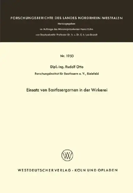 Cover of Einsatz von Bastfasergarnen in der Wirkerei