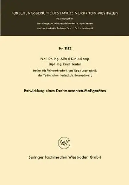 Cover of Entwicklung Eines Drehmomenten-Meßgerätes