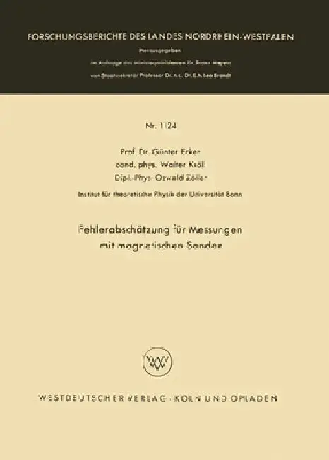 Cover of Fehlerabschätzung für Messungen mit magnetischen Sonden