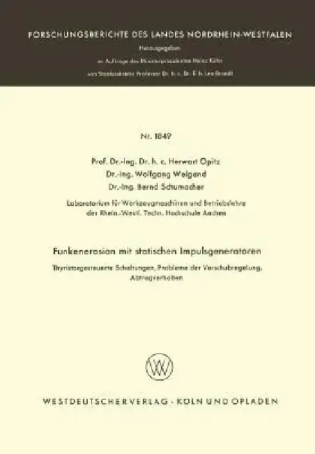 Cover of Funkenerosion Mit Statischen Impulsgeneratoren