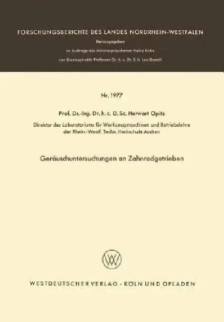 Cover of Geräuschuntersuchungen an Zahnradgetrieben