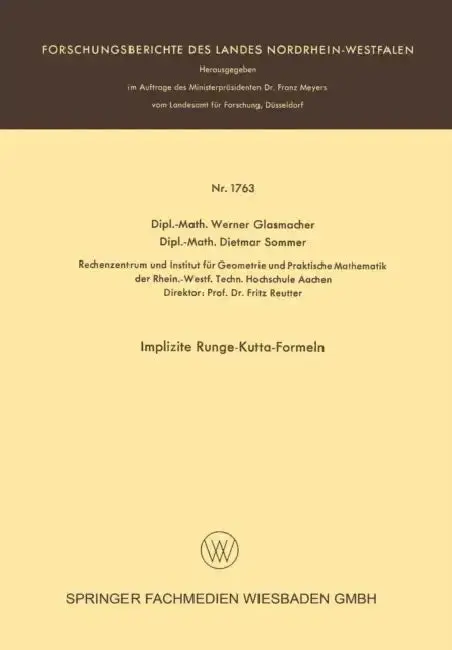 Cover of Implizite Runge-Kutta-Formeln