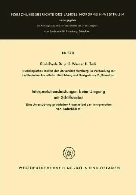 Cover of Interpretationsleistungen Beim Umgang Mit Schiffsradar
