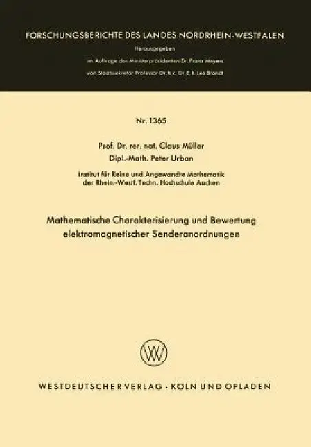 Cover of Mathematische Charakterisierung Und Bewertung Elektromagnetischer Senderanordnungen