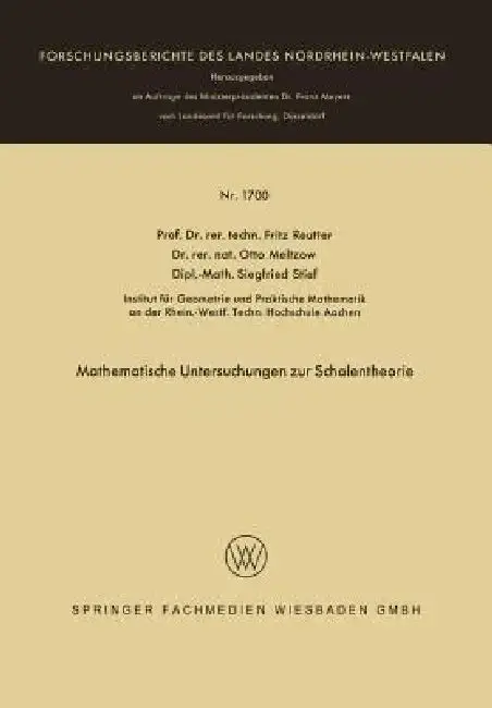 Cover of Mathematische Untersuchungen Zur Schalentheorie