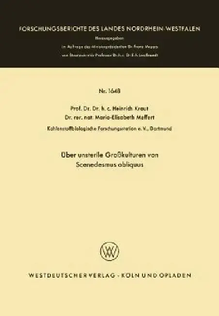 Cover of Über Unsterile Großkulturen Von Scenedesmus Obliquus