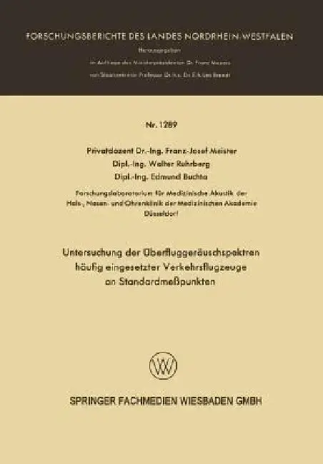 Cover of Untersuchung Der Überfluggeräuschspektren Häufig Eingesetzter Verkehrsflugzeuge an Standardmeßpunkten