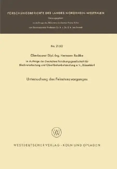 Cover of Untersuchung Des Feinstanzvorganges