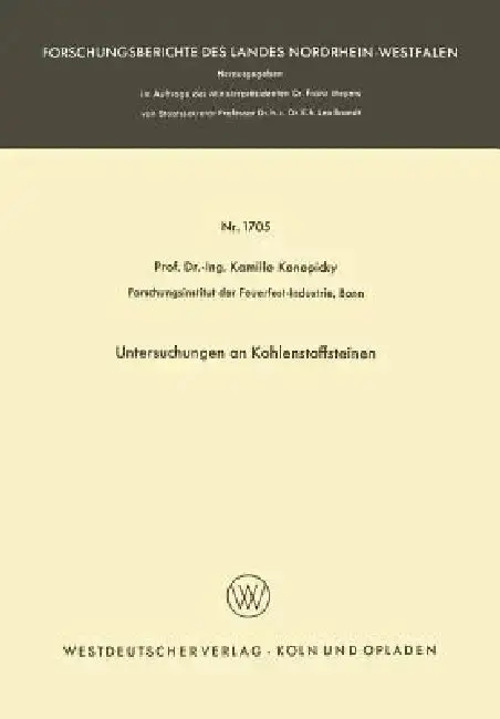 Cover of Untersuchungen an Kohlenstoffsteinen