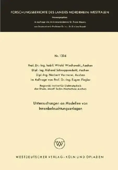 Cover of Untersuchungen an Modellen Von Innenbeleuchtungsanlagen