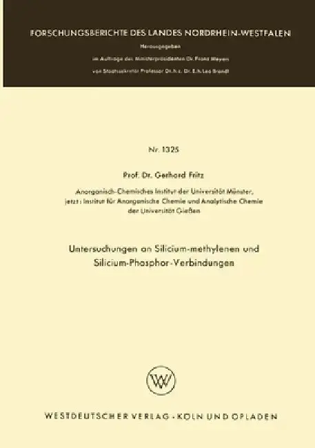 Cover of Untersuchungen an Silicium-methylenen und Silicium-Phosphor-Verbindungen