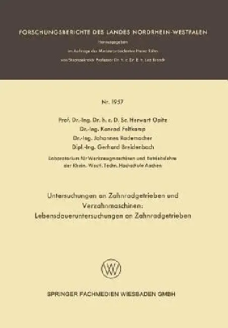 Cover of Untersuchungen an Zahnradgetrieben Und Verzahnmaschinen