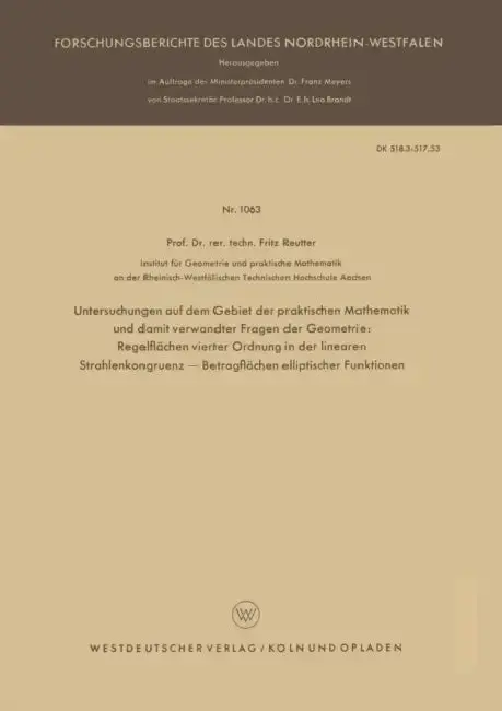 Cover of Untersuchungen Auf Dem Gebiet Der Praktischen Mathematik Und Damit Verwandter Fragen Der Geometrie