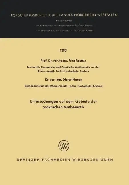 Cover of Untersuchungen Auf Dem Gebiete Der Praktischen Mathematik