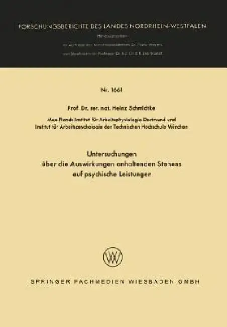 Cover of Untersuchungen Über Die Auswirkungen Anhaltenden Stehens Auf Psychische Leistungen