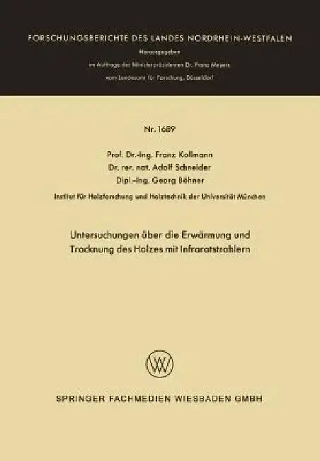 Cover of Untersuchungen Über Die Erwärmung Und Trocknung Des Holzes Mit Infrarotstrahlern