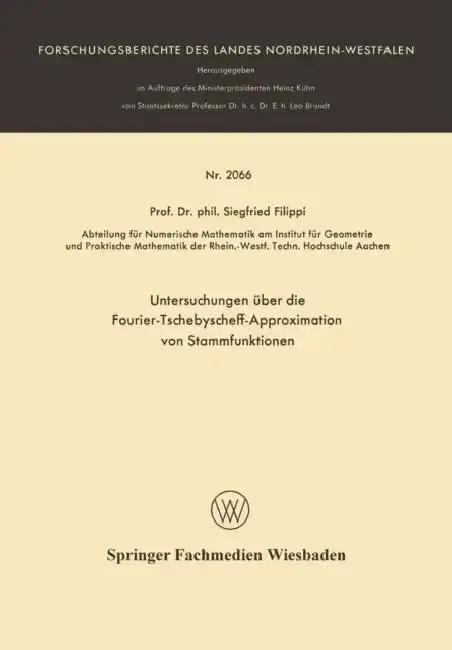 Cover of Untersuchungen Über Die Fourier-Tschebyscheff-Approximation Von Stammfunktionen