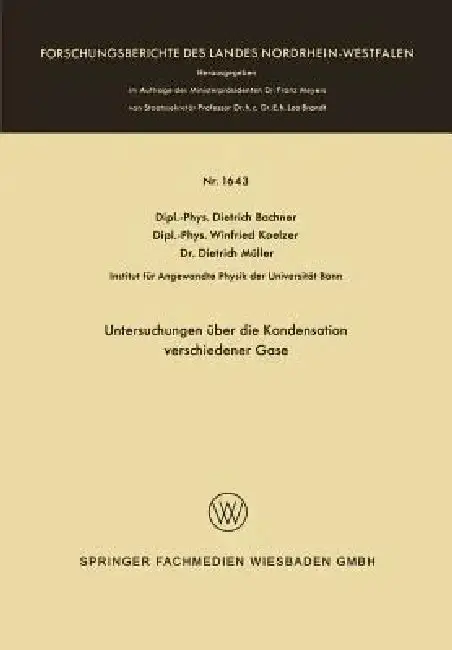 Cover of Untersuchungen Über Die Kondensation Verschiedener Gase