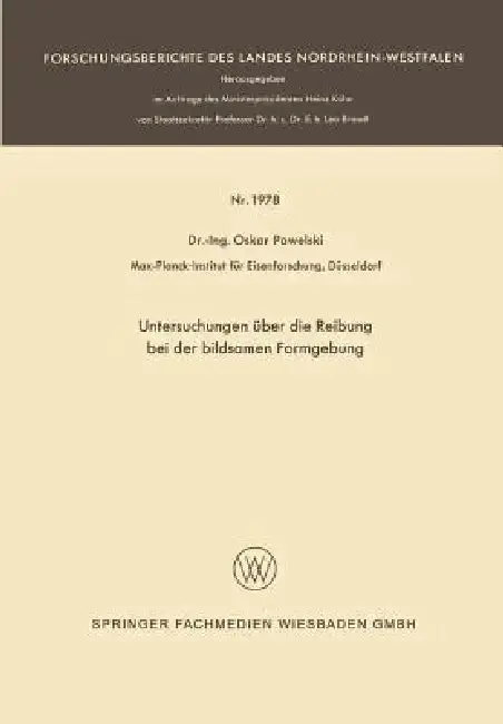 Cover of Untersuchungen Über Die Reibung Bei Der Bildsamen Formgebung
