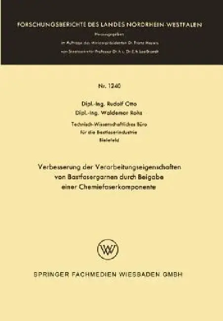 Cover of Verbesserung Der Verarbeitungseigenschaften Von Bastfasergarnen Durch Beigabe Einer Chemiefaserkomponente