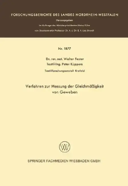Cover of Verfahren zur Messung der Gleichmäßigkeit von Geweben