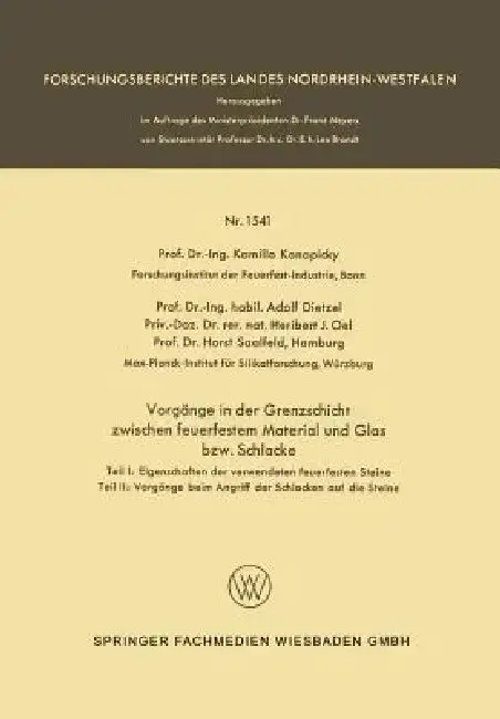 Cover of Vorgänge in Der Grenzschicht Zwischen Feuerfestem Material Und Glas Bzw. Schlacke