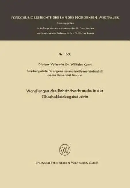 Cover of Wandlungen Des Rohstoffverbrauchs in Der Oberbekleidungsindustrie