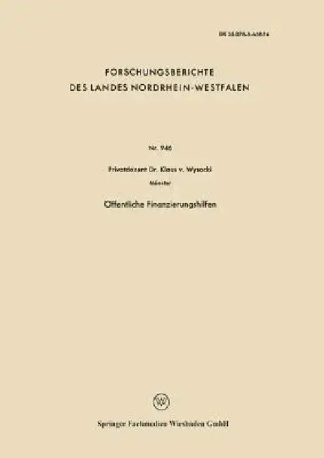 Cover of Öffentliche Finanzierungshilfen