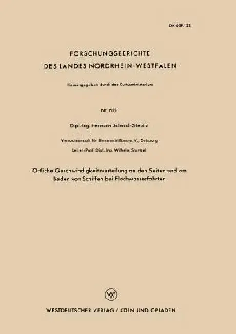 Cover of Örtliche Geschwindigkeitsverteilung an Den Seiten Und Am Boden Von Schiffen Bei Flachwasserfahrten