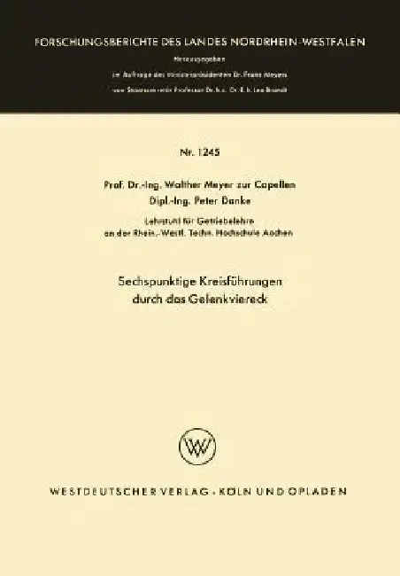 Cover of Sechspunktige Kreisführungen Durch Das Gelenkviereck