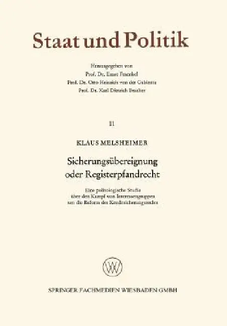 Cover of Sicherungsübereignung Oder Registerpfandrecht
