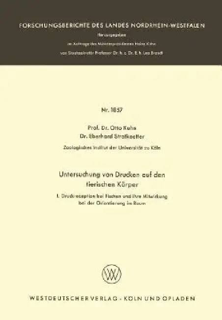 Cover of Untersuchungen Von Drucken Auf Den Tierischen Körper