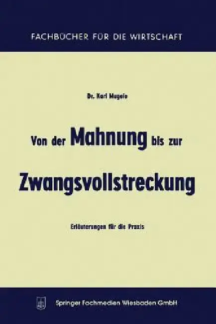 Cover of Von Der Mahnung Bis Zur Zwangsvollstreckung