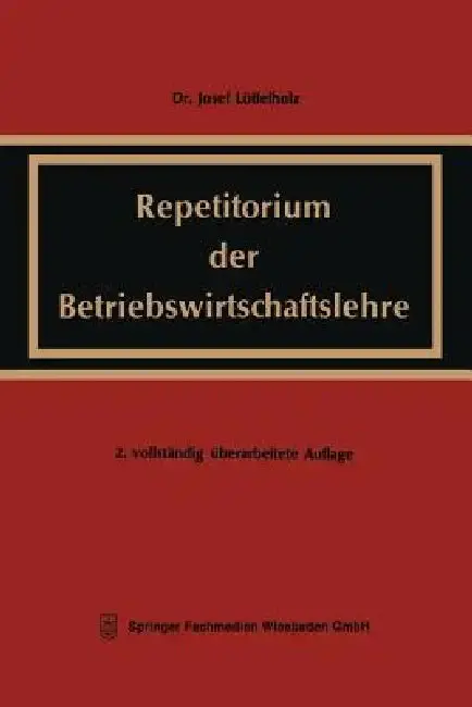 Cover of Repetitorium Der Betriebswirtschaftslehre